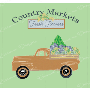 Vintage Truck Print loaded with Fresh Flowers