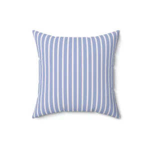 Blue Finch Striped Decorative Pillow featuring calming blue and soft pink stripes, designed for a refined and cozy home decor accent.
