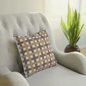 Mocha Mousse Plaid Cotton Cushion