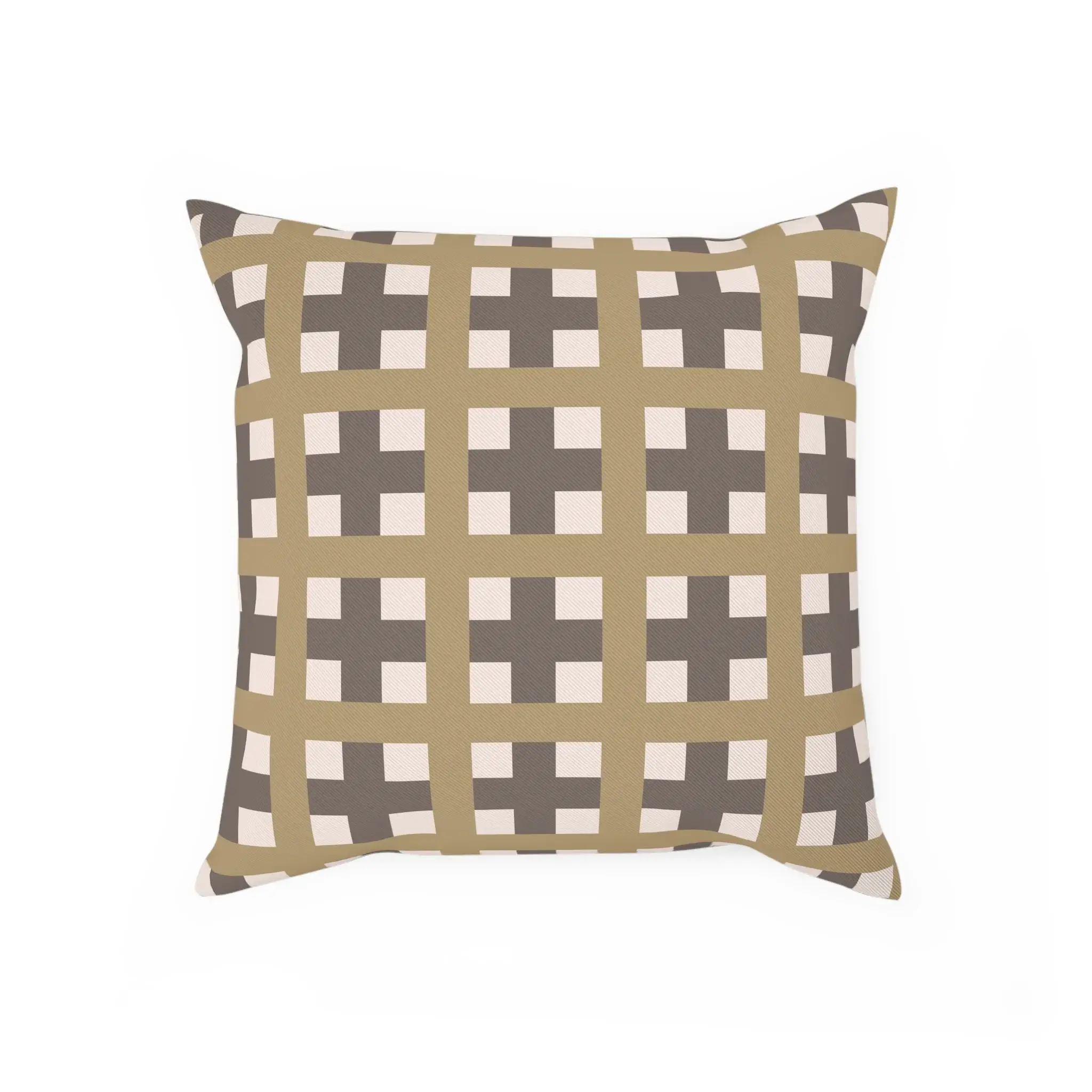 Mocha Mousse Plaid Cotton Cushion - Image 2
