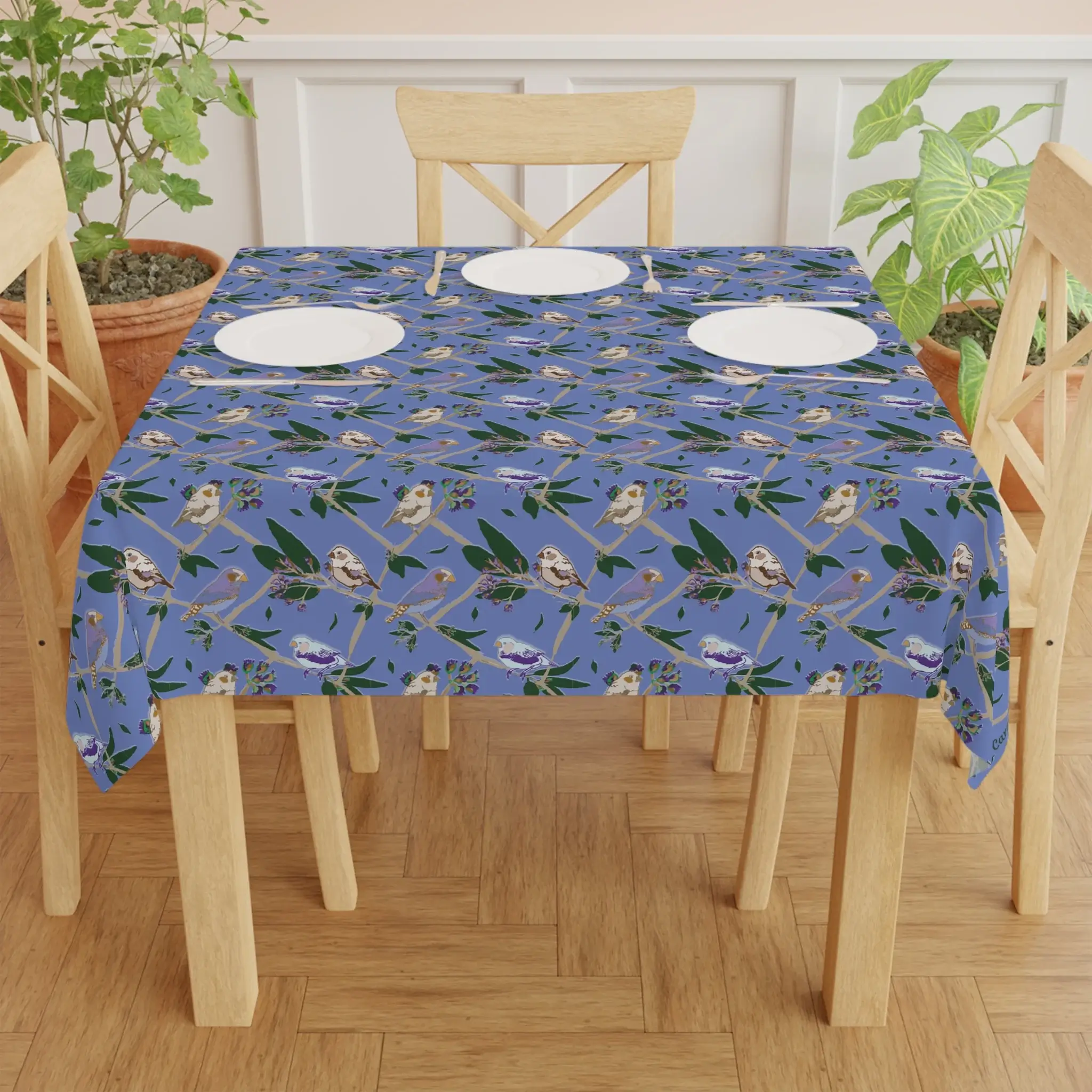 Blue Finch Canopy Square Tablecloth
